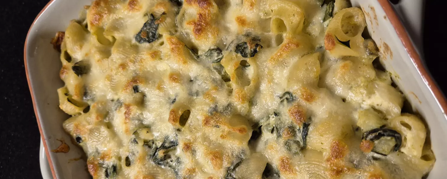 Romige pasta pesto ovenschotel